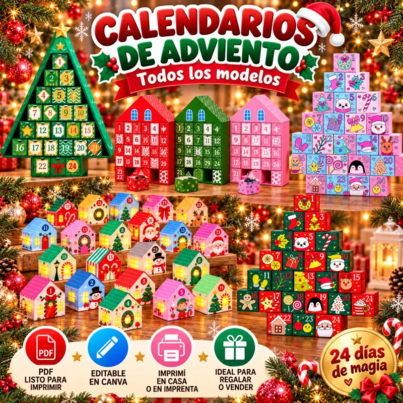 Calendarios de Adviento Imprimibles · Todos los modelos