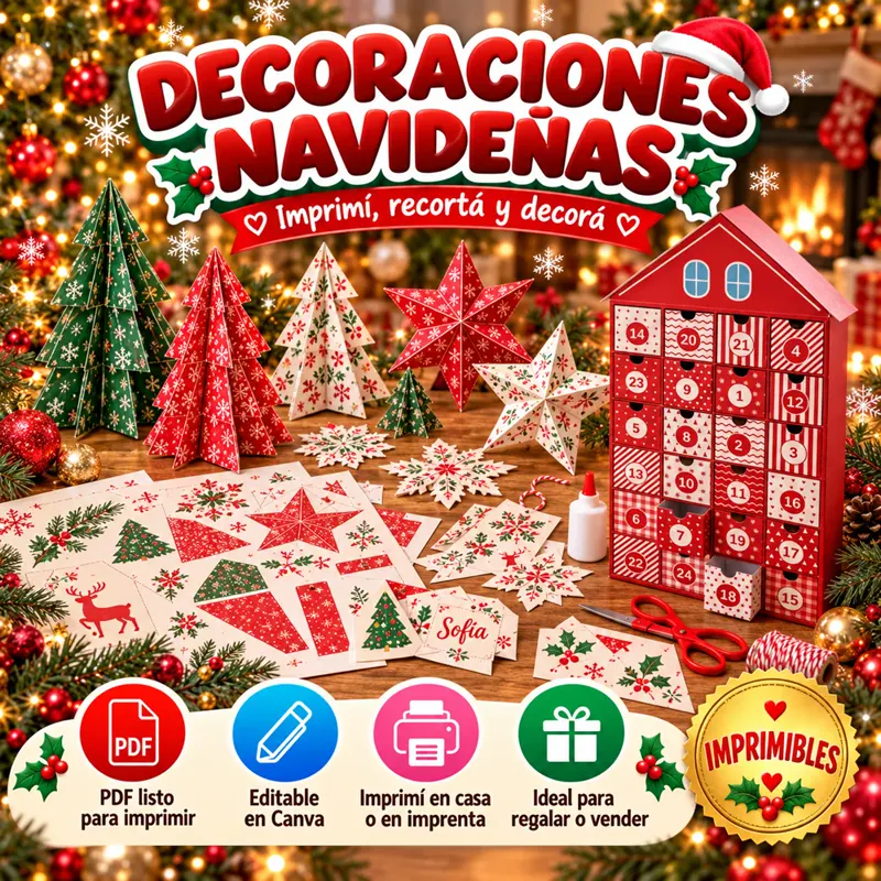Decoraciones navideñas imprimibles